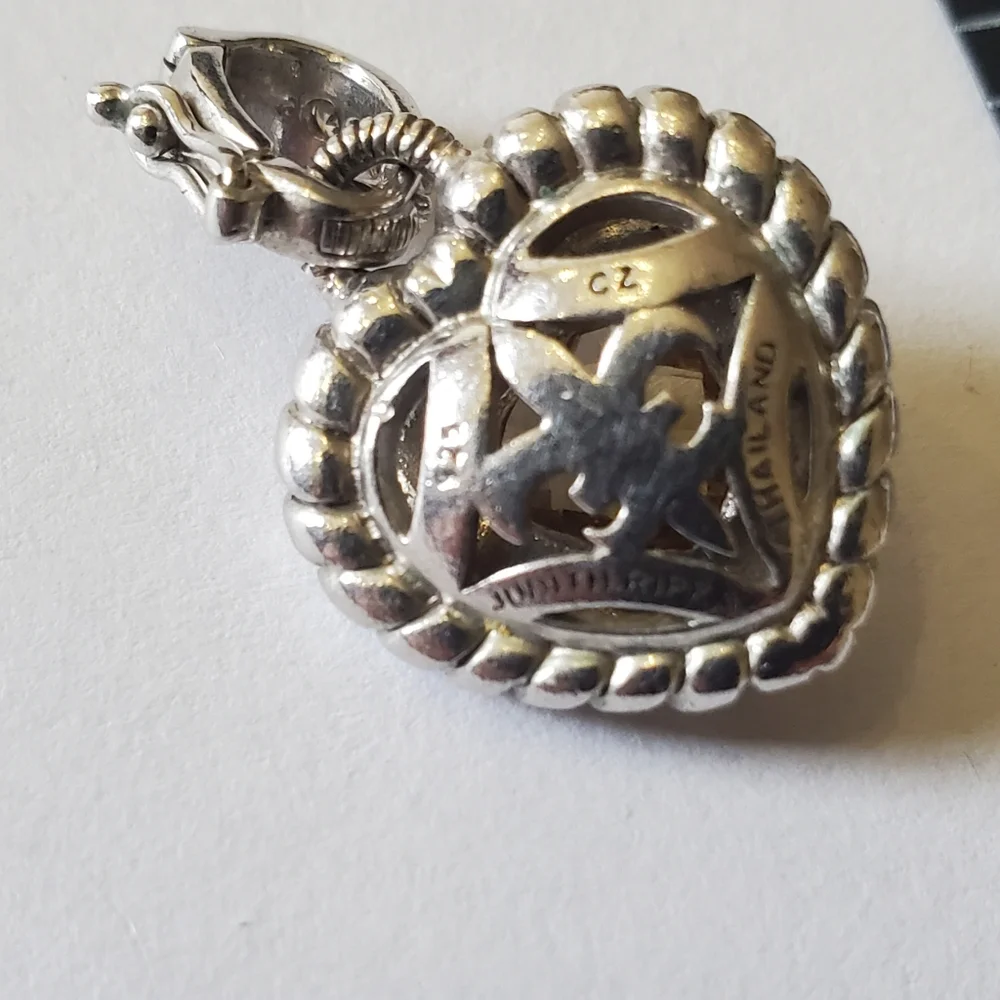 Judith Ripka Silver Heart Pendant with Champagne Stone - Picture 3 of 6